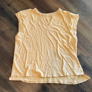 aerie tan Sleeveless Muscle Tee with V-Notch oversized size S high/low NWOT